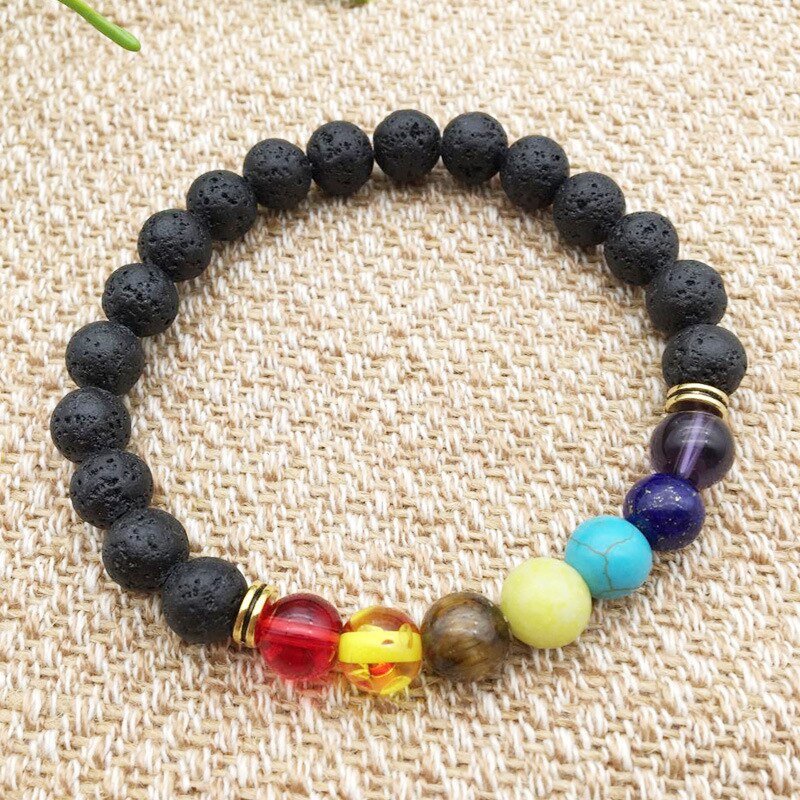 Black Lava Rock 8mm Beads 7 Chakra Healing Balance Bracelet for Men Women Reiki Prayer Stone Yoga Chakra Bracelet Drop Shipping Black Lava Rock 8mm Beads 7 Chakra Healing Balance Bracelet for Men Women Reiki Prayer Stone Yoga Chakra Bracelet Drop Shipping