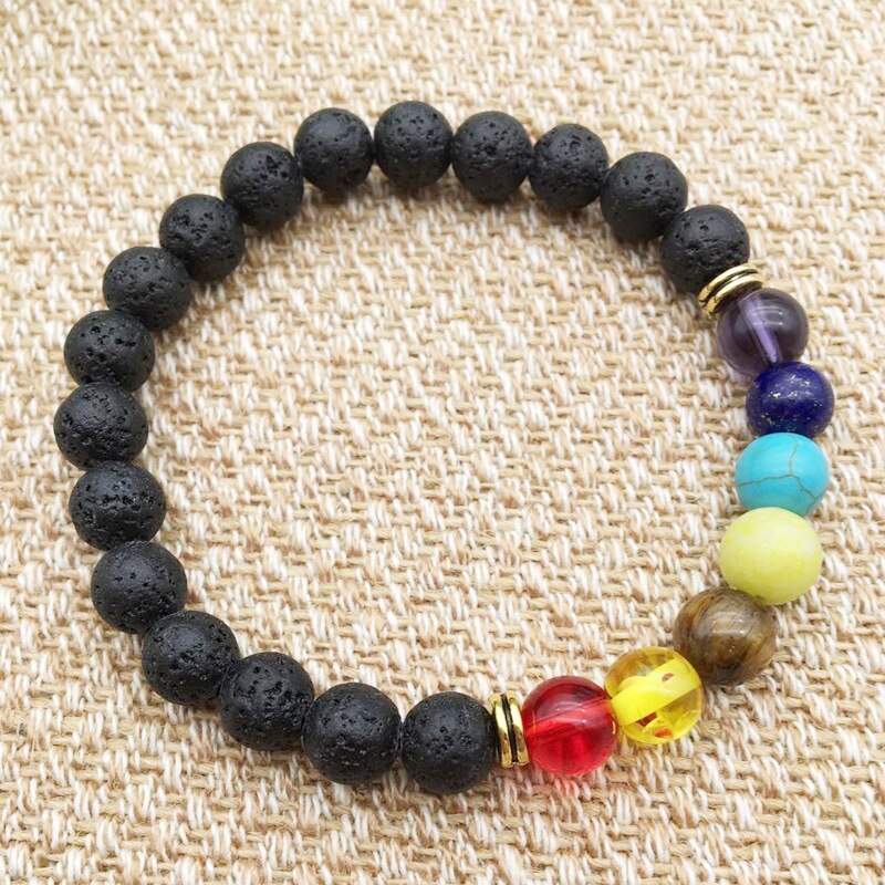 Black Lava Rock 8mm Beads 7 Chakra Healing Balance Bracelet for Men Women Reiki Prayer Stone Yoga Chakra Bracelet Drop Shipping Black Lava Rock 8mm Beads 7 Chakra Healing Balance Bracelet for Men Women Reiki Prayer Stone Yoga Chakra Bracelet Drop Shipping