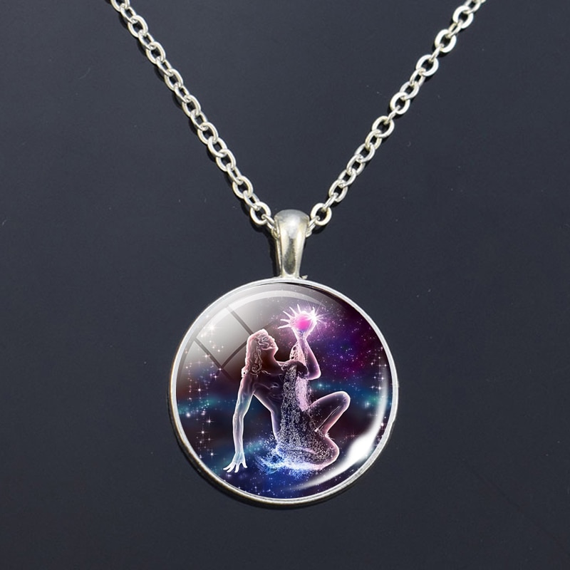 12 Zodiac Signs Glass Dome Constellations Pendant Necklace Fashion Jewelry Women Virgo Cancer Cancer Aries Gemini Birthday Gift 12 Zodiac Signs Glass Dome Constellations Pendant Necklace Fashion Jewelry Women Virgo Cancer Cancer Aries Gemini Birthday Gift