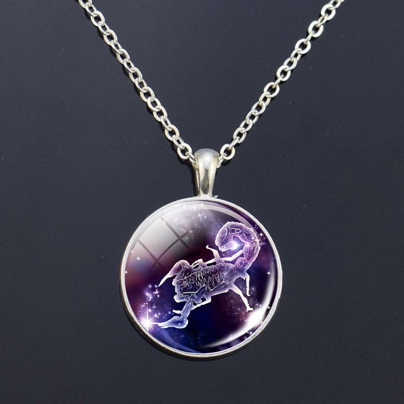12 Zodiac Signs Glass Dome Constellations Pendant Necklace Fashion Jewelry Women Virgo Cancer Cancer Aries Gemini Birthday Gift 12 Zodiac Signs Glass Dome Constellations Pendant Necklace Fashion Jewelry Women Virgo Cancer Cancer Aries Gemini Birthday Gift