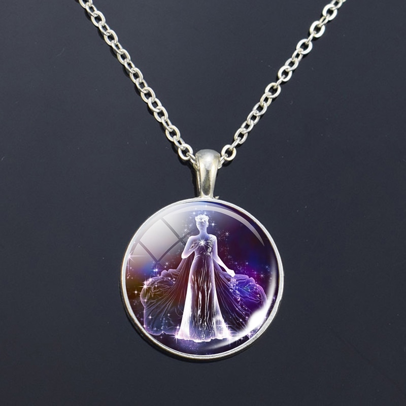 12 Zodiac Signs Glass Dome Constellations Pendant Necklace Fashion Jewelry Women Virgo Cancer Cancer Aries Gemini Birthday Gift 12 Zodiac Signs Glass Dome Constellations Pendant Necklace Fashion Jewelry Women Virgo Cancer Cancer Aries Gemini Birthday Gift
