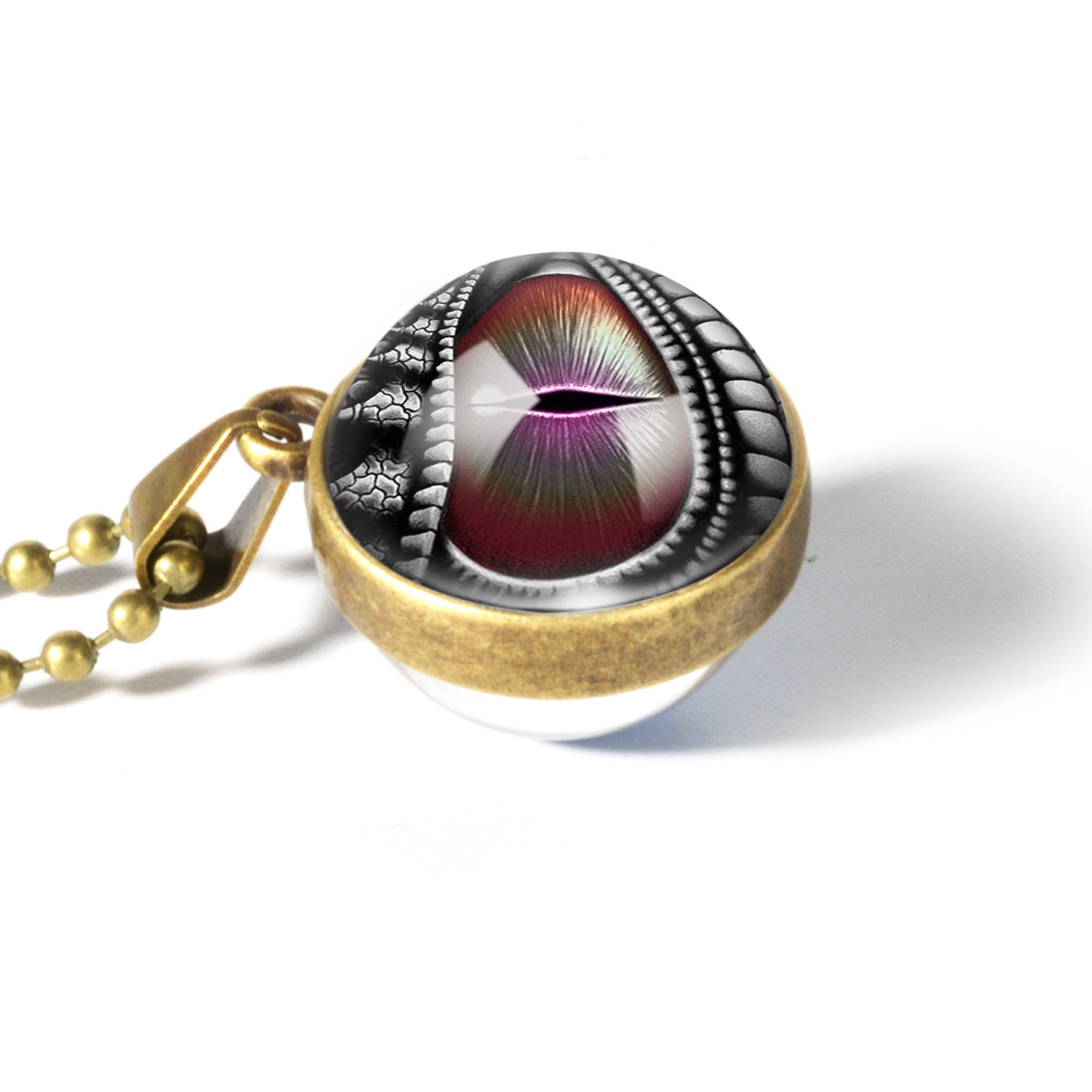 Dragon Eyes Double Side Dome Glass Ball Pendant Bronze Zinc Alloy Necklace Handmade Necklaces Gifts for Women Men Dragon Eyes Double Side Dome Glass Ball Pendant Bronze Zinc Alloy Necklace Handmade Necklaces Gifts for Women Men