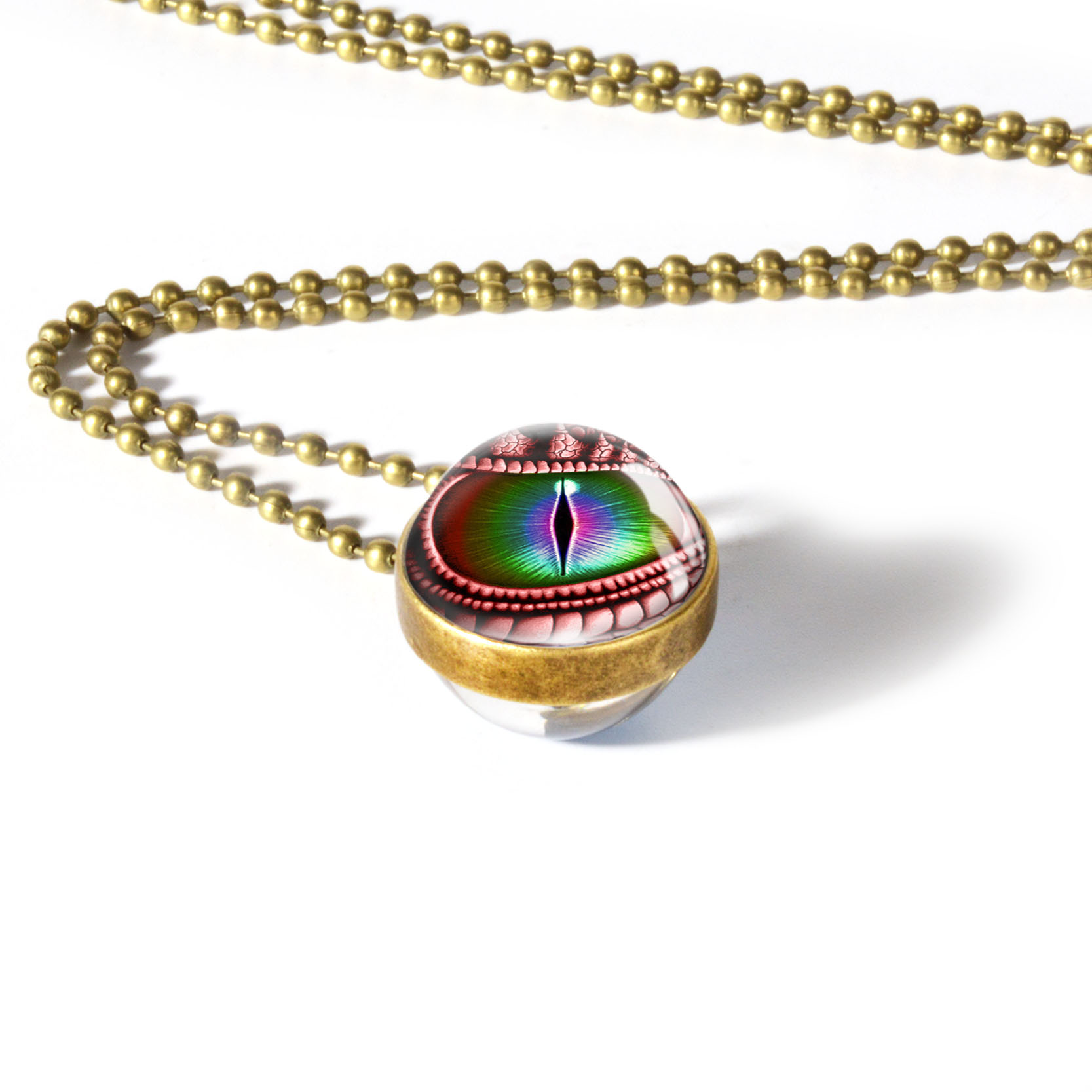 Dragon Eyes Double Side Dome Glass Ball Pendant Bronze Zinc Alloy Necklace Handmade Necklaces Gifts for Women Men Dragon Eyes Double Side Dome Glass Ball Pendant Bronze Zinc Alloy Necklace Handmade Necklaces Gifts for Women Men