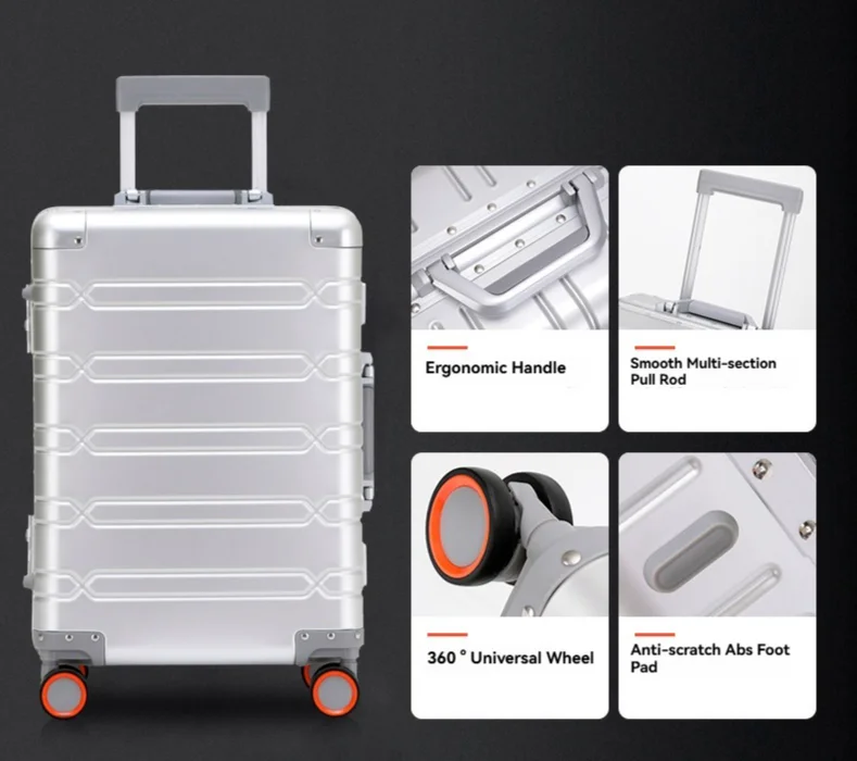 2024 New Large Capacity Durable Luggage Sets Aluminum Suitcase Women Girl Carry-On Boarding Travel 20/24/29 2024 New Large Capacity Durable Luggage Sets Aluminum Suitcase Women Girl Carry-On Boarding Travel 20/24/29