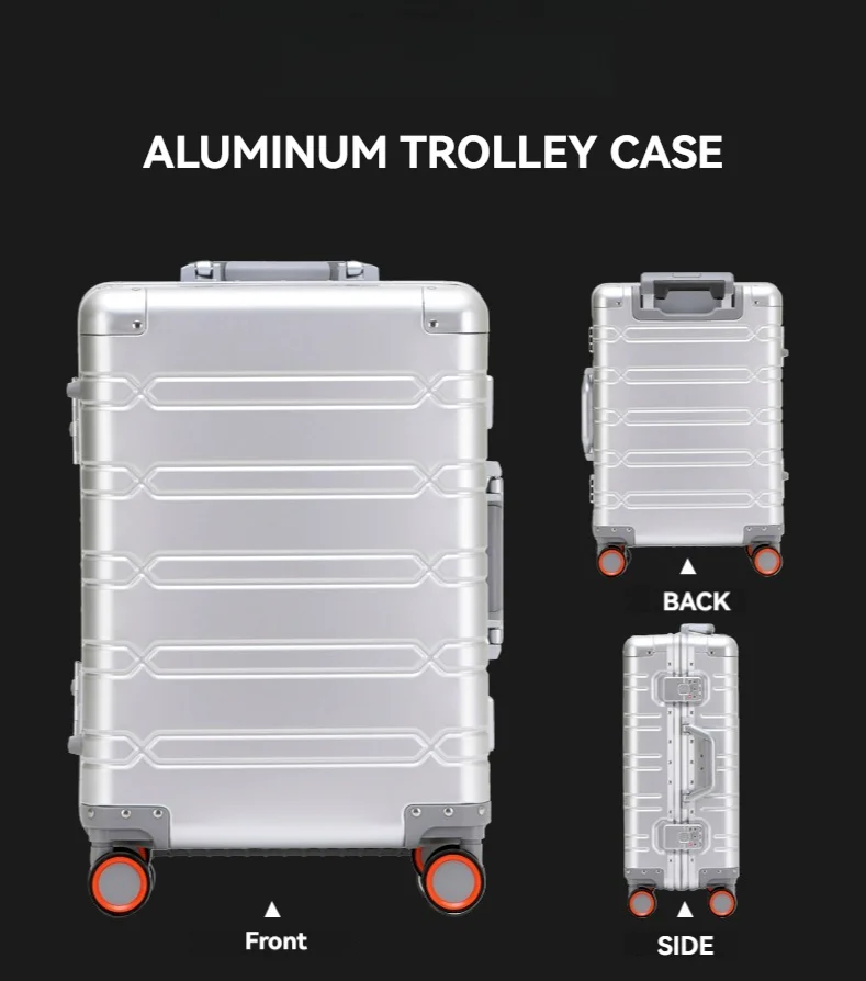 2024 New Large Capacity Durable Luggage Sets Aluminum Suitcase Women Girl Carry-On Boarding Travel 20/24/29 2024 New Large Capacity Durable Luggage Sets Aluminum Suitcase Women Girl Carry-On Boarding Travel 20/24/29