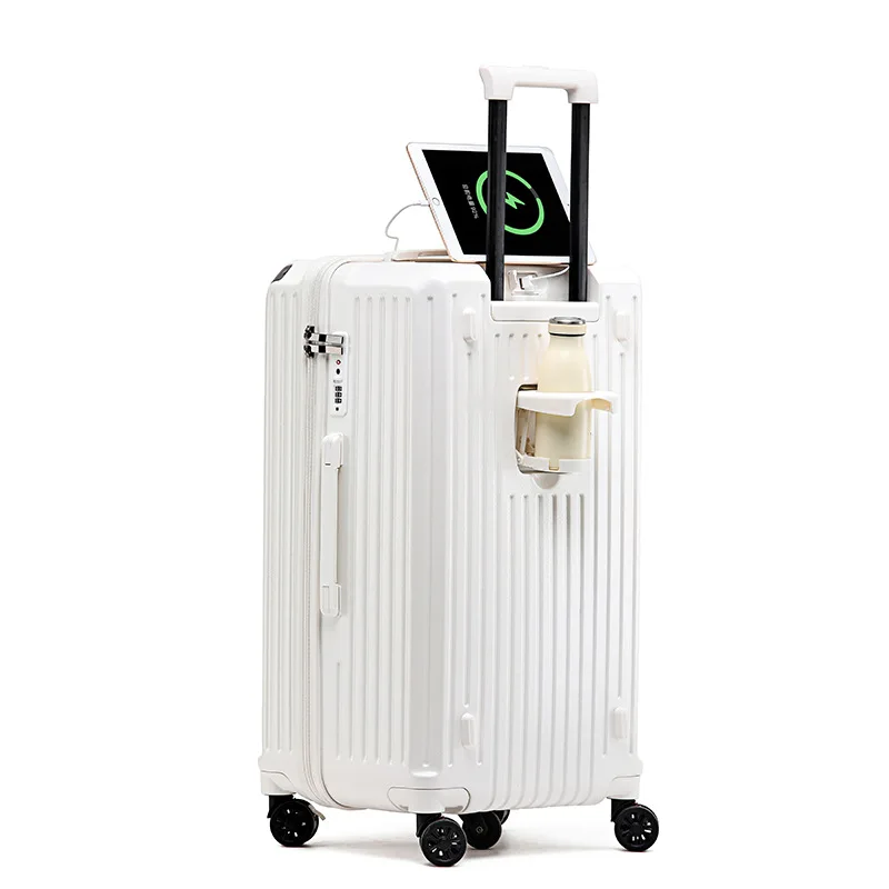 2024 New Large Capacity Cup Holder Luggage Suitcase USB Charging Women Girl Carry-On Boarding Luggage Travel 20/24/26/28 inch 2024 New Large Capacity Cup Holder Luggage Suitcase USB Charging Women Girl Carry-On Boarding Luggage Travel 20/24/26/28 inch