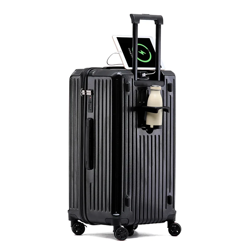 2024 New Large Capacity Cup Holder Luggage Suitcase USB Charging Women Girl Carry-On Boarding Luggage Travel 20/24/26/28 inch 2024 New Large Capacity Cup Holder Luggage Suitcase USB Charging Women Girl Carry-On Boarding Luggage Travel 20/24/26/28 inch
