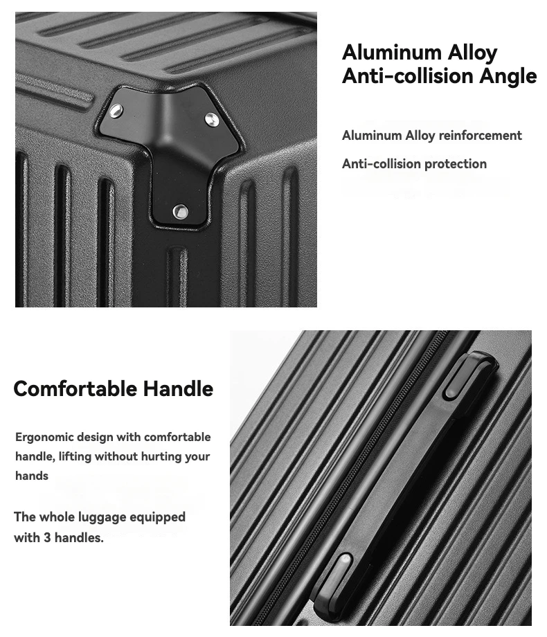 2024 New Large Capacity Cup Holder Luggage Suitcase USB Charging Women Girl Carry-On Boarding Luggage Travel 20/24/26/28 inch