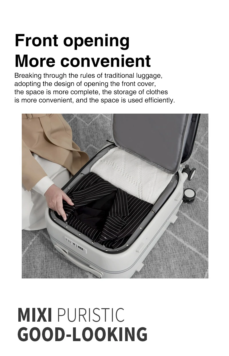 Mixi Patent Design Aluminum Frame Suitcase Carry On Rolling Luggage Beautiful Boarding Cabin 18 20 24 Inch M9260 Mixi Patent Design Aluminum Frame Suitcase Carry On Rolling Luggage Beautiful Boarding Cabin 18 20 24 Inch M9260