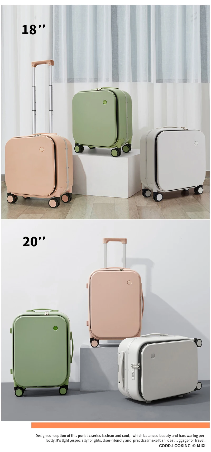 Mixi Patent Design Aluminum Frame Suitcase Carry On Rolling Luggage Beautiful Boarding Cabin 18 20 24 Inch M9260 Mixi Patent Design Aluminum Frame Suitcase Carry On Rolling Luggage Beautiful Boarding Cabin 18 20 24 Inch M9260