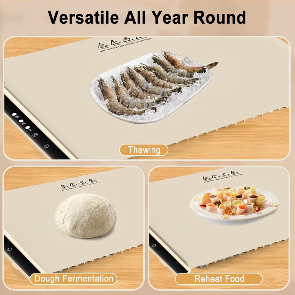 Electric Warming Tray Food Warmer Plate Foldable Portable Smart Food Fast Heating Mat Electric Warming Tray with 3 Tem Setting Electric Warming Tray Food Warmer Plate Foldable Portable Smart Food Fast Heating Mat Electric Warming Tray with 3 Tem Setting