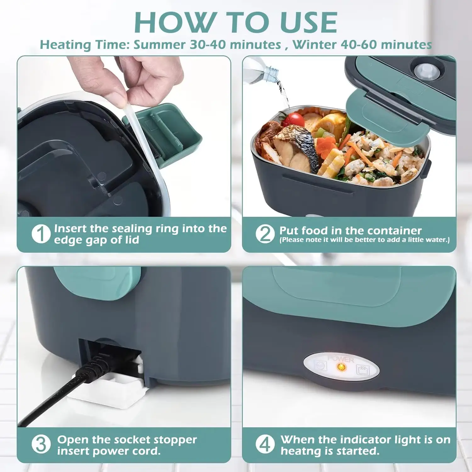 1.5 L 60W Electric Lunch Box Food Warmer Portable Food Heater for Car Or Home – Leak Proof 304 Stainless Steel Liner 1.5 L 60W Electric Lunch Box Food Warmer Portable Food Heater for Car Or Home - Leak Proof 304 Stainless Steel Liner