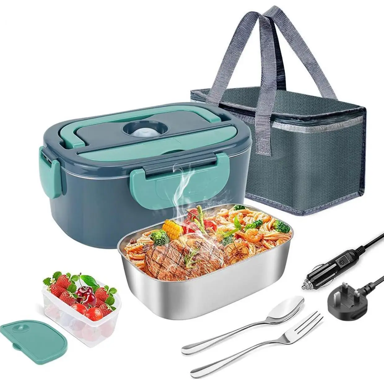 1.5 L 60W Electric Lunch Box Food Warmer Portable Food Heater for Car Or Home – Leak Proof 304 Stainless Steel Liner 1.5 L 60W Electric Lunch Box Food Warmer Portable Food Heater for Car Or Home - Leak Proof 304 Stainless Steel Liner