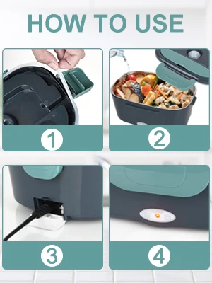 1.5 L 60W Electric Lunch Box Food Warmer Portable Food Heater for Car Or Home - Leak Proof 304 Stainless Steel Liner 1.5 L 60W Electric Lunch Box Food Warmer Portable Food Heater for Car Or Home - Leak Proof 304 Stainless Steel Liner