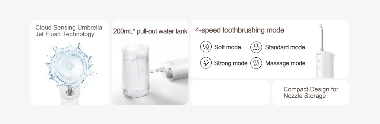 XIAOMI MIJIA F400 Oral Irrigator,Cordless Portable 4 Mode 200mL Rechargeable Flossers,IPX7 Waterproof Electric Oral Waterflosser XIAOMI MIJIA F400 Oral Irrigator,Cordless Portable 4 Mode 200mL Rechargeable Flossers,IPX7 Waterproof Electric Oral Waterflosser