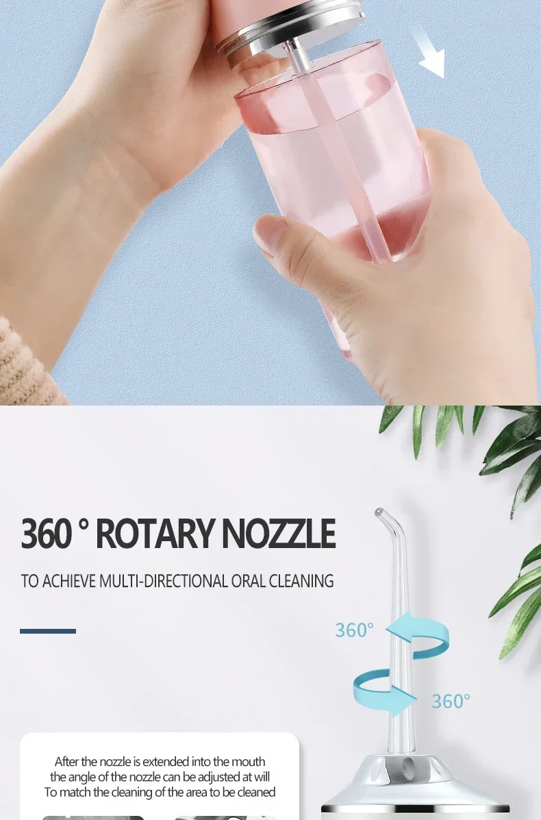 2025 Smart Electric Oral Irrigator Water Flosser 4 Jets 3 Modes USB Charging Water Jet Irrigator Dental Teeth Cleaner 2025 Smart Electric Oral Irrigator Water Flosser 4 Jets 3 Modes USB Charging Water Jet Irrigator Dental Teeth Cleaner