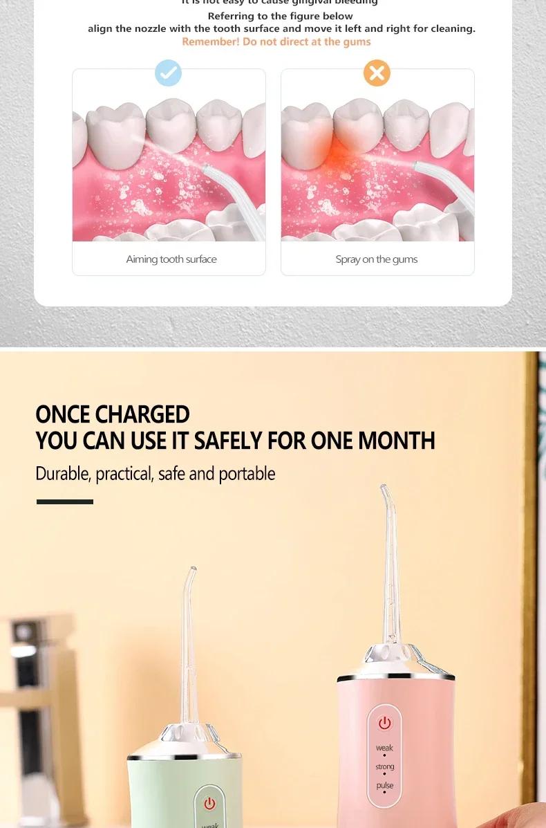 2025 Smart Electric Oral Irrigator Water Flosser 4 Jets 3 Modes USB Charging Water Jet Irrigator Dental Teeth Cleaner 2025 Smart Electric Oral Irrigator Water Flosser 4 Jets 3 Modes USB Charging Water Jet Irrigator Dental Teeth Cleaner