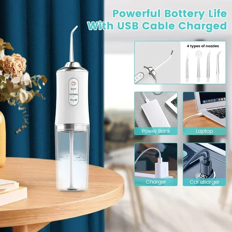 2025 Smart Electric Oral Irrigator Water Flosser 4 Jets 3 Modes USB Charging Water Jet Irrigator Dental Teeth Cleaner 2025 Smart Electric Oral Irrigator Water Flosser 4 Jets 3 Modes USB Charging Water Jet Irrigator Dental Teeth Cleaner